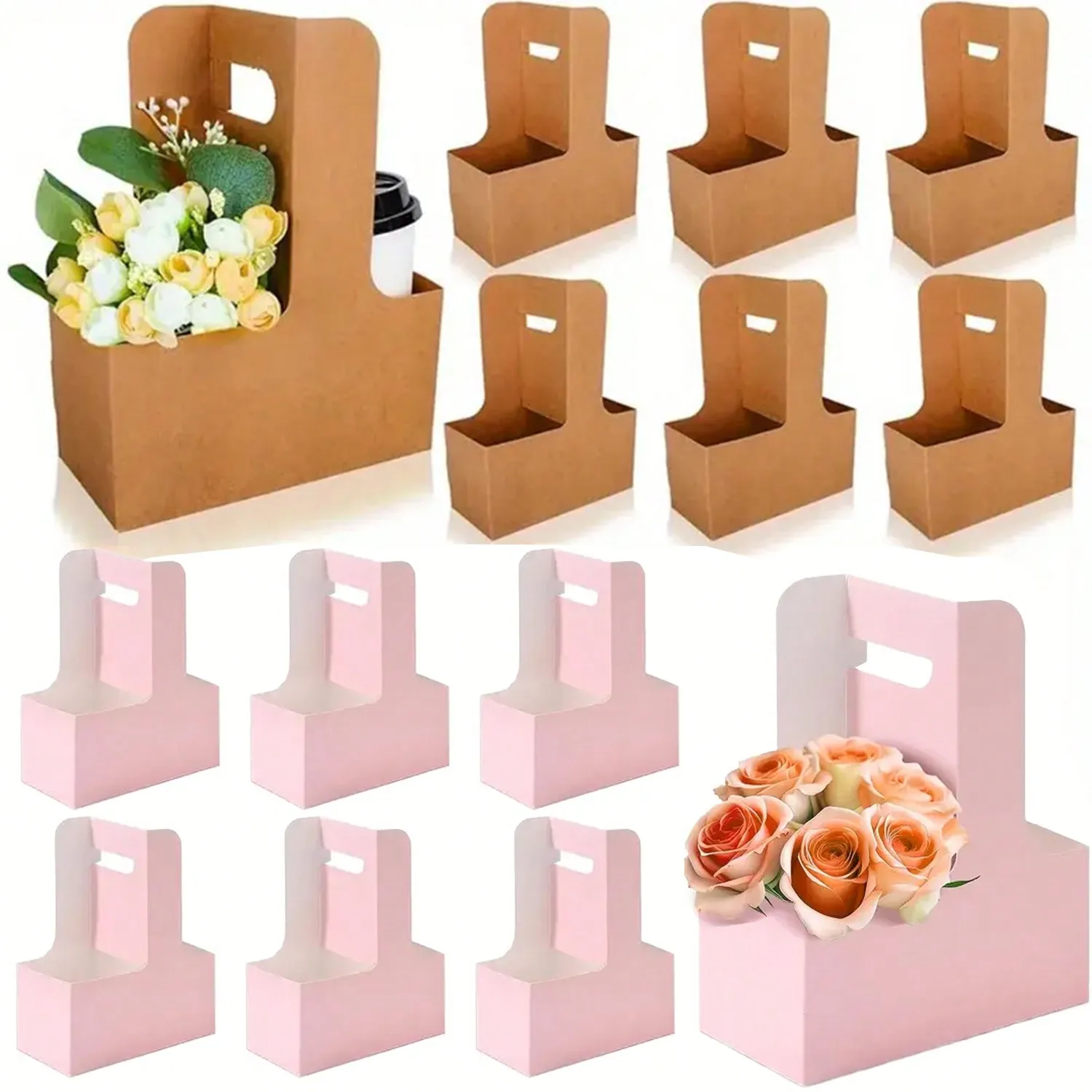 Wedding Hampers - 크래프트 종이 꽃 꽃다발 선물 가방
