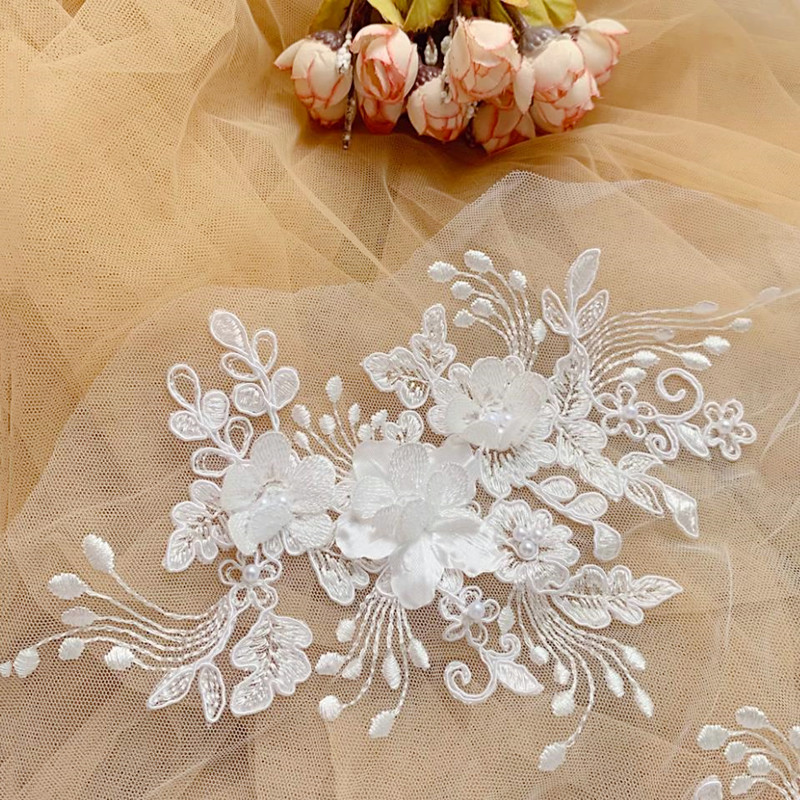 Wedding Supply Online - 진주 레이스 보더 라인, 3D 미러