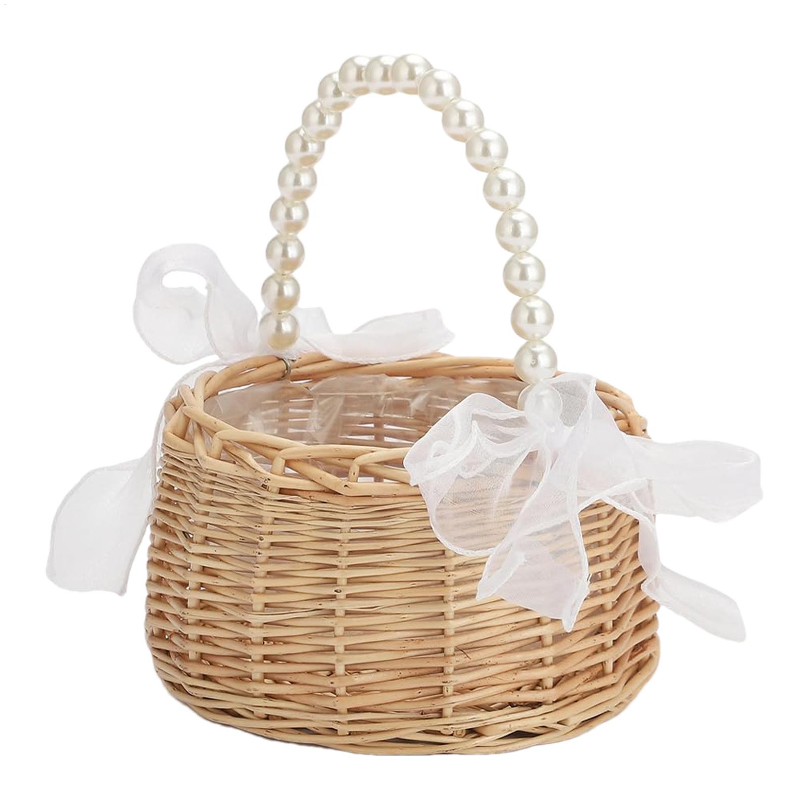 Wedding Hampers - 진주 손잡이와 리본이 달린 한 개의