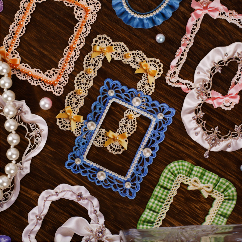 1팩/8개 빈티지 리본 테두리 리본 하드 카드 스티커  - Papercraft Supply Ribbon 리뷰 및 가격