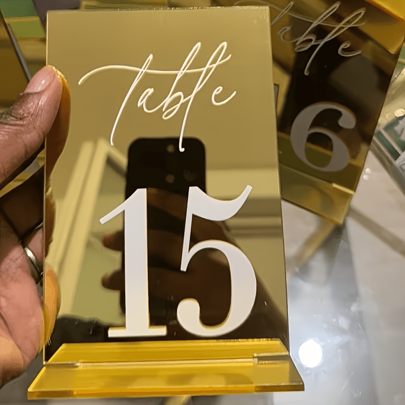 골드 미러 아크릴 테이블 넘버 1-20 (스탠드 포함) - Table Number Gold 리뷰 및 가격