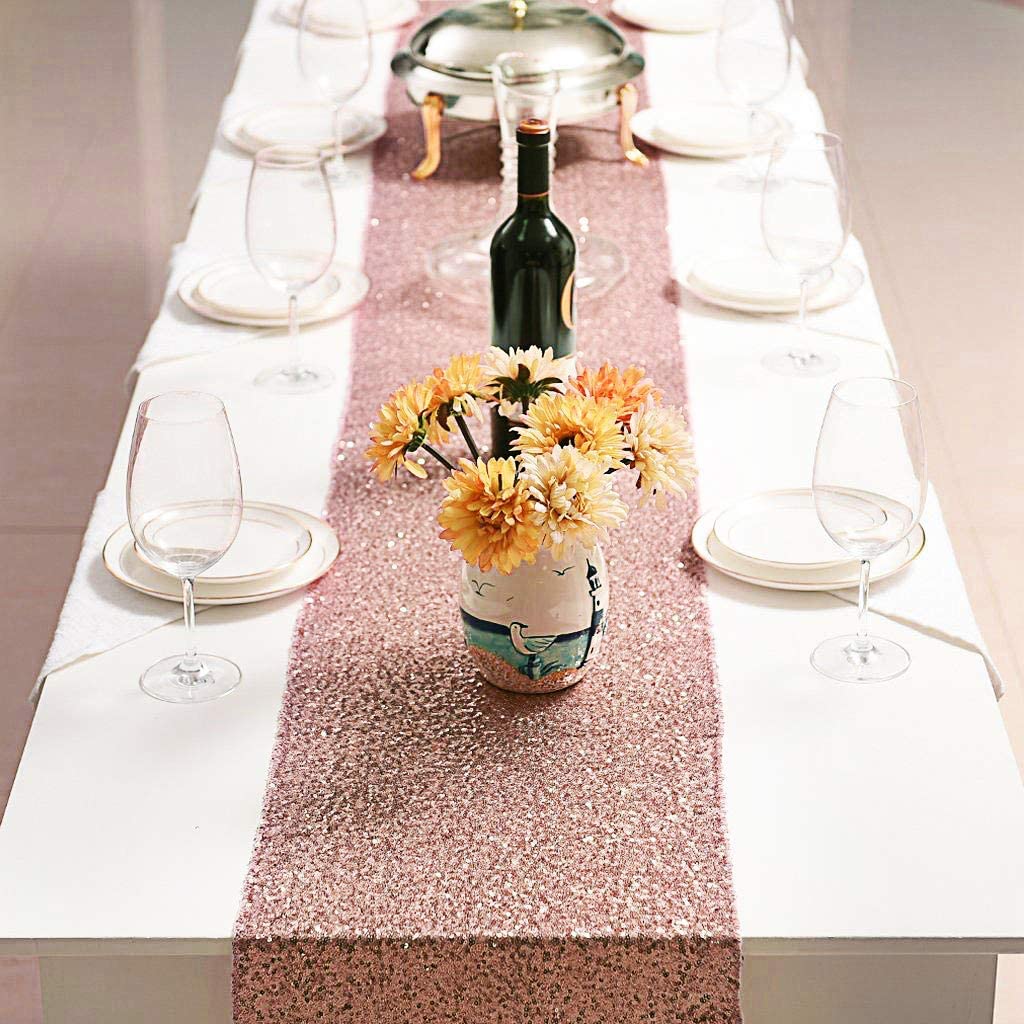 LICE-스파클리 로즈 골드 스팽글 테이블 러너 웨딩  - Table Runner Sequin 리뷰 및 가격
