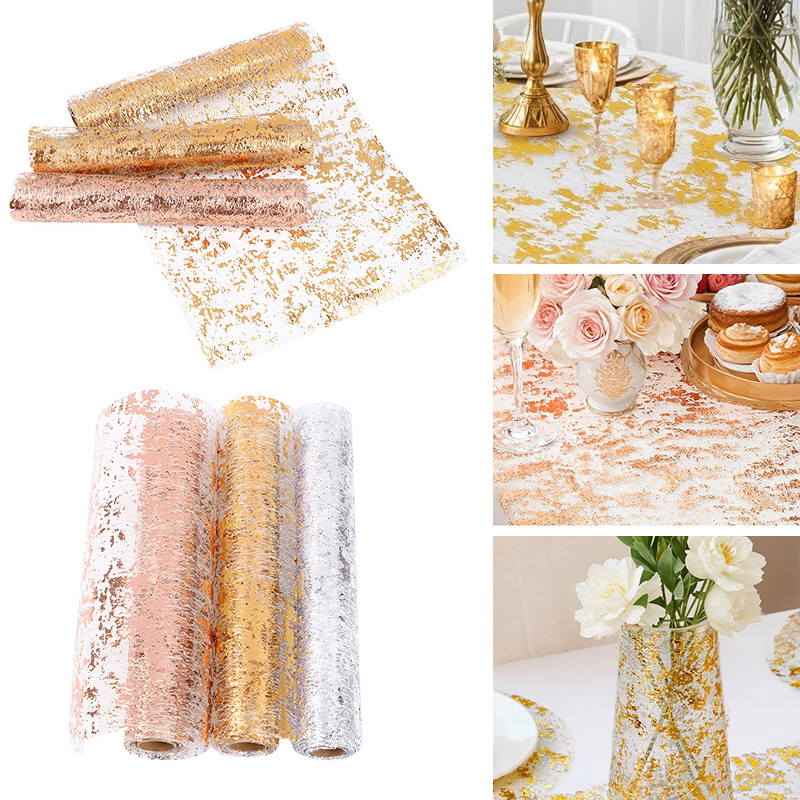 메탈릭 골드 테이블 러너 스팽글 반짝이 메쉬 롤 식탁보 - Table Runner Sequin 리뷰 및 가격