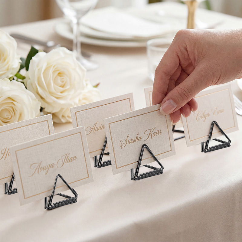 10개 삼각형 직립형 금속 카드 홀더, 호텔용 테이블  - Table Number Gold 리뷰 및 가격
