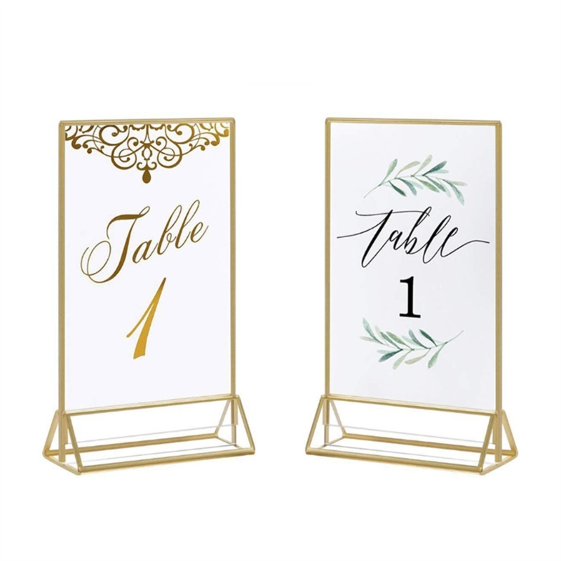 투명 아크릴 웨딩 테이블 번호 스탠드, 골드 테두리 그 - Table Number Gold 리뷰 및 가격