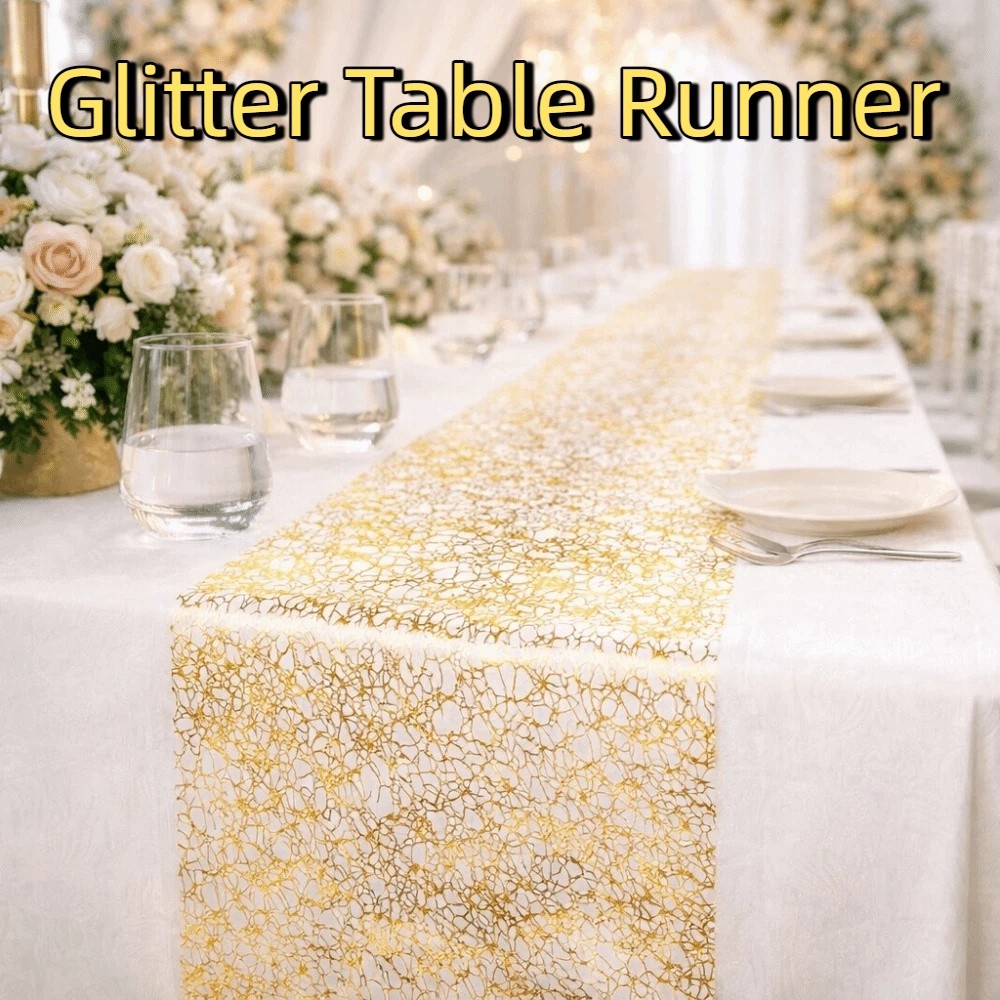 반짝이는 글리터 테이블 러너 직사각형 카오티크 패턴 골 - Table Runner Sequin 리뷰 및 가격