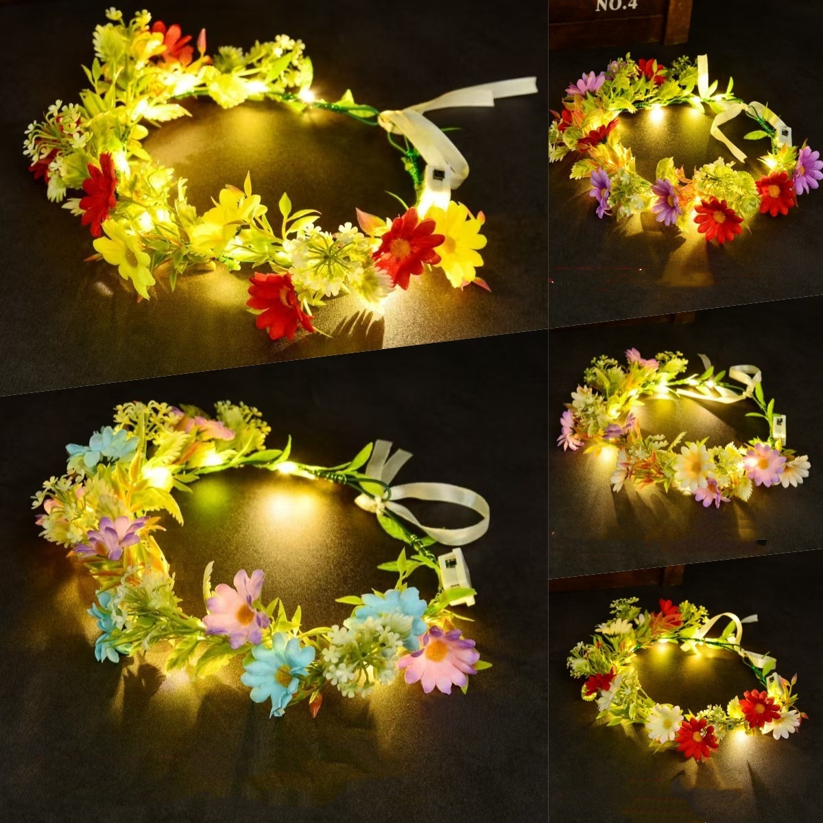 LED 조명 꽃 화관 머리띠 발광 꽃 화환 헤드피스 어 - Wedding Arch Flower 리뷰 및 가격