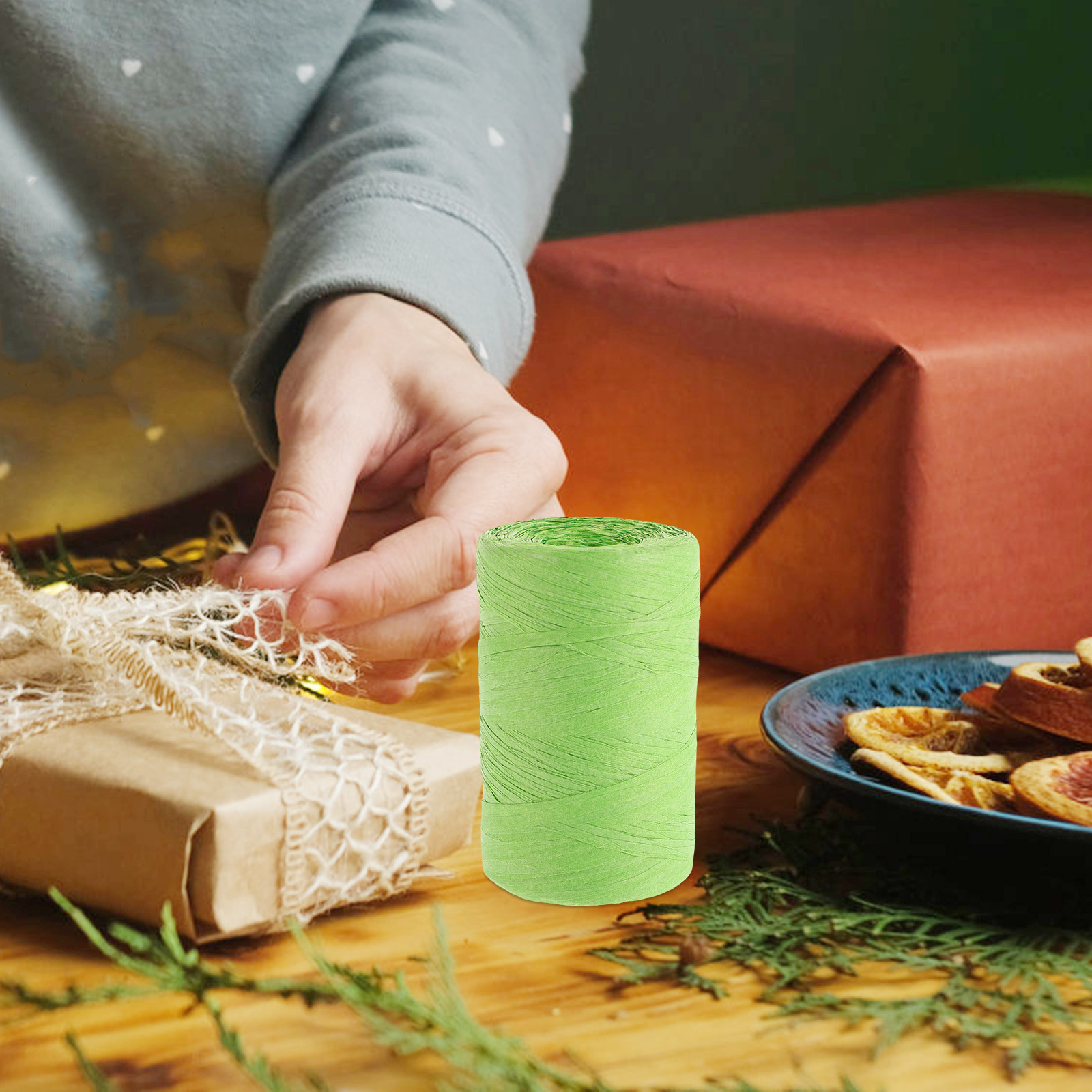 컬러 라피아 종이끈 평면 디자인 포장 리본 꽃 포장 D - Papercraft Supply Ribbon 리뷰 및 가격